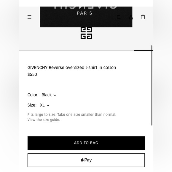 NWT GIVENCHY Reverse oversized t-shirt cotton black $550 - Picture 14 of 16